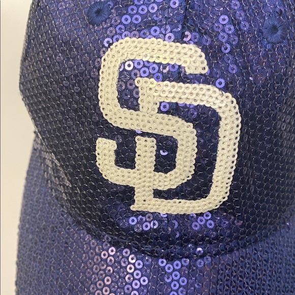 PINK Victoria's Secret MLB San Diego Padres Navy Sequin Cap - Picture 2 of 11